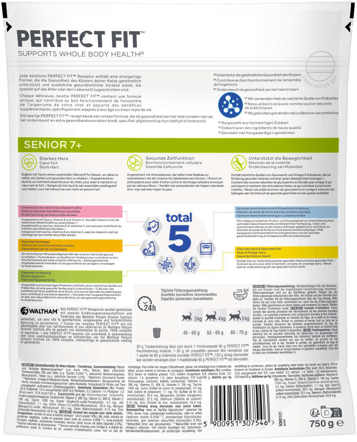 PERFECT FIT Katzen-Trockenfutter Senior 7+ mit Huhn